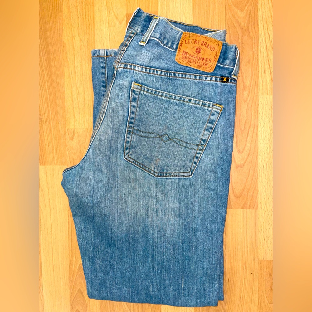 Lucky Brand Dungarees USA Made Gene Montesano Carpenter Jeans Men's Size 31 x 29